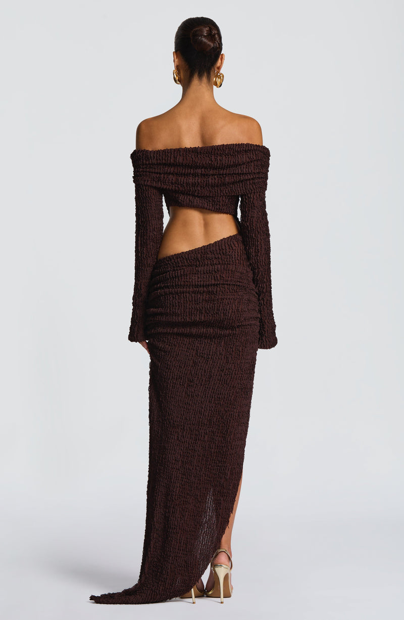 Adelphia Midi Dress - Plum Brown