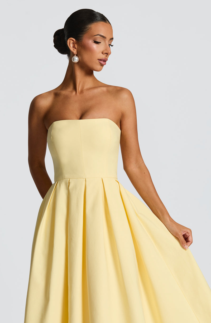 Edith Midi Dress - Lemon