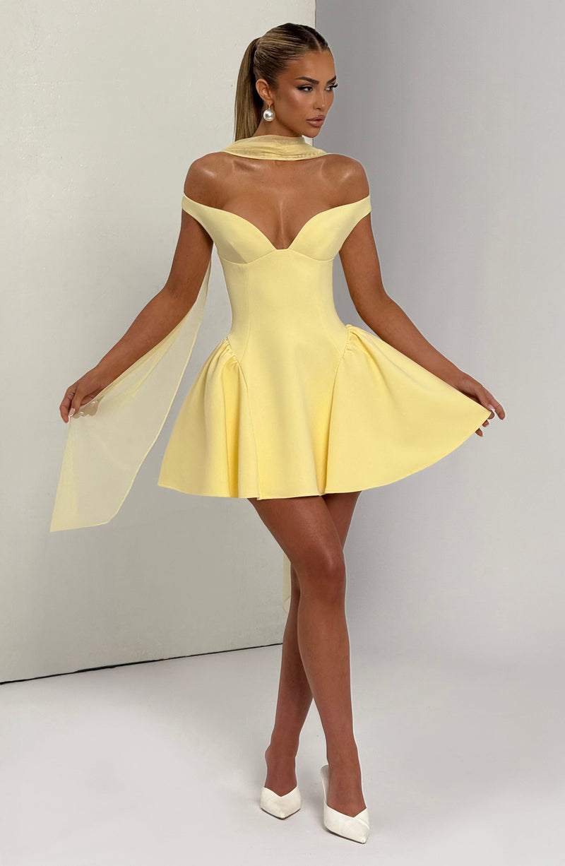 Marla Mini Dress - Lemon