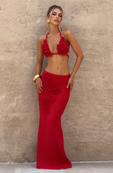Nerida Maxi Skirt - Red