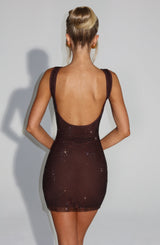 Petra Mini Dress - Plum Brown