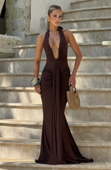 Rosetta Maxi Dress - Plum Brown